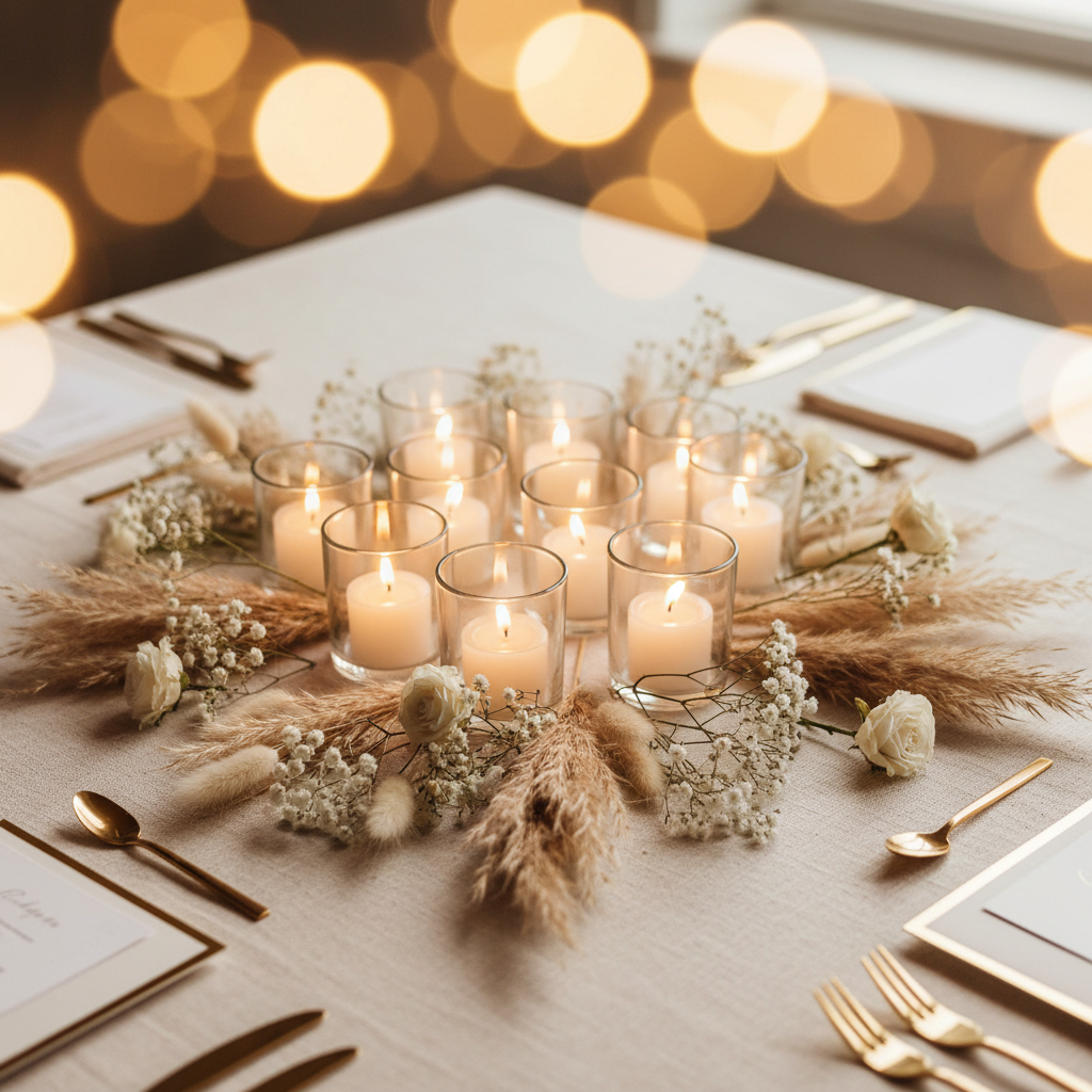 Glass Tea Light Votive Holder Wedding Centerpiece Sizing Decoded: How to Pick the Right Height and Diameter for Long Tables, Round Tables, and Outdoor Ceremonies