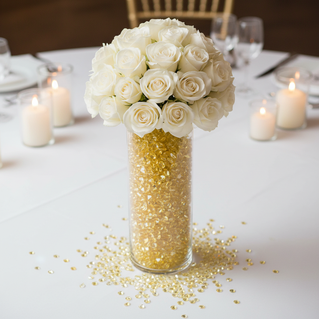 Beyond Basic Blooms: What Really Matters When Choosing Wedding Scatter Confetti Crystal Vase Centerpieces