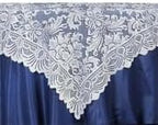 Efavormart 54" x 54" White Jolly Good Lace Table Overlay for Table Decoration
