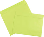 JAM PAPER 9 x 12 Booklet Colored Envelopes - Ultra Lime Green - Bulk 250/Box