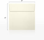 LUXPaper Square Invitation Envelopes | Peel & Press | 5" x 5" | Natural Linen | 80lb. Text | 50 Qty