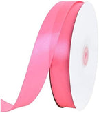 TONIFUL 1 Inch x 100yds Pink Satin Ribbon, Thin Solid Color Satin Ribbon for Gift Wrapping, Crafts, Hair Bows Making, Wedding Party Decoration, Invitation Cards, Floral Bouquets, Christmas