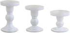 3-Piece Set of White Glass Candlestick, Crystal Candlestick Holder Holder and Conical Candle, Christmas Candle Holder Decoration, Family Living Room Wedding Candle Holder (white1set)