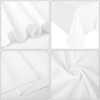 10 Pack Polyester Tablecloths, White 90 x 132 Inch Polyester Table Cloth for 8 Foot Rectangle Tables, Stain and Wrinkle Resistant Washable Fabric Table Cover for Wedding Banquet Restaurant Party