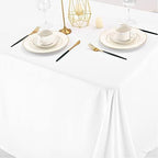 10 Pack Polyester Tablecloths, White 90 x 132 Inch Polyester Table Cloth for 8 Foot Rectangle Tables, Stain and Wrinkle Resistant Washable Fabric Table Cover for Wedding Banquet Restaurant Party