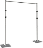 Portable Pipe and Drape Heavy Duty Backdrop Stand, ADJ Metal Frame and Heavy Metal Base for Wedding, Birthday Party, Photography Backdrop (Tall(4-10FT) & CrossPipe-10FT)
