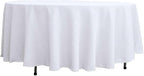 Efavormart Round Tablecloth, 108 Inch Stain & Wrinkle Resistant Washable Table Cloth, Decorative Polyester Fabric Table Cover for Banquet, Wedding, Dining- White