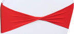 VDS Pack of 75 PCS | Red | Spandex Chair Sashes Bows Without Buckle | Stretch Elastic Banquet Universal Folding Chair Band Tie with for Wedding Party Conference Celebration Event Decoration