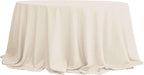 Efavormart Round Tablecloth, 132 Inch Stain & Wrinkle Resistant Washable Table Cloth, Decorative Polyester Fabric Table Cover for Banquet, Wedding, Dining- Beige