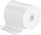 4 Inches x 25 Yards Polyester Satin Ribbon, Solid Color White Satin Ribbon for Crafts, Gift Wrapping, Hair Bows, Wedding Party Decoration, Bow Making (White)
