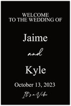 Black Plastic Wedding Welcome Sign, Wedding Signs, Welcome Wedding Sign