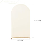 bricia Wedding Arch Backdrop Stand Cover, 7.2FT Double Sided Stretchy Arch Cover Fitted Wedding Birthday Party Banquet Decoration (Beige 86.4''Lx48''W)