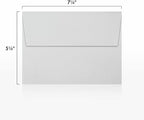 LUXPaper A7 Invitation Envelopes | Peel & Press | 5 1/4" x 7 1/4" | Gray | 80lb. Text | 100% Cotton | 1,000 Qty