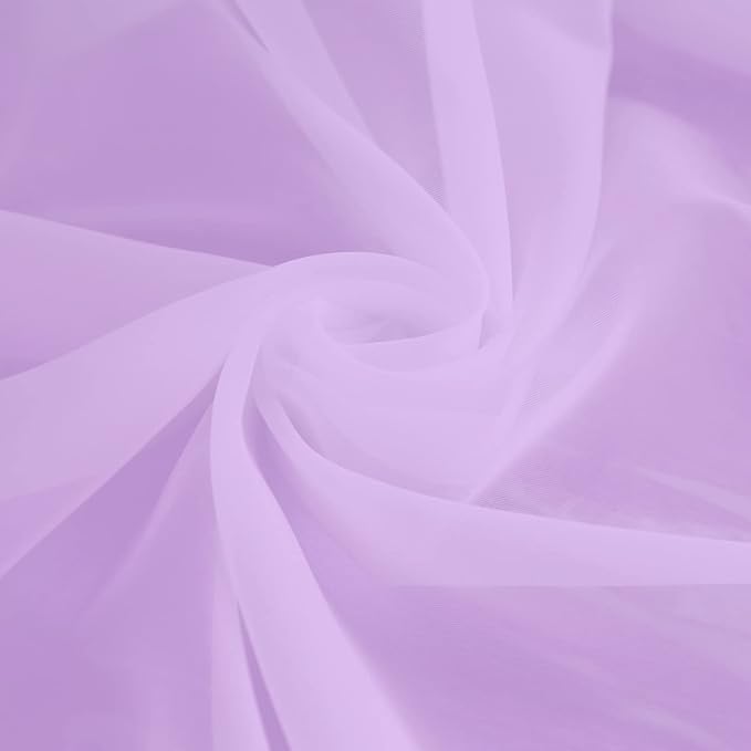 Window Purple Sheer Curtains 90 Inches Long 2 Panels Sheer Curtain Basic Rod Pocket Panel for Bedroom Children Living Room Yard Kitchen (Purple, 52" W x 90" L | 2 pcs)