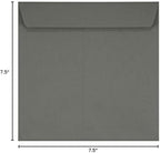 LUXPaper Square Invitation Envelopes | Peel & Press | 7 1/2" x 7 1/2" | Smoke Gray | 80lb. Text | 50 Qty