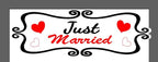 Just Married Car Magnet Set, Marry Me Magnetic Sign for Car Wedding Decoration White 4 PCS(2 Large 12 * 8 in + 2 Small 12 * 4 in)