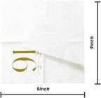 SharkBliss Sweet 16 Happy Birthday Cocktail Napkins, 100 Pack Gold Sweet 16 Happy Birthday Paper Cocktail Beverage Napkins in Bulk for His Her Sixteen 16th Birthday | 2-Ply, 5x5" (Sweet 16 Napkins)