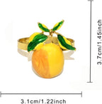 Lemon Napkin Rings Set of 6, Elegant Citrus-Themed Tableware for Summer Parties,Weddings, Thanksgiving Thanksgiving, Christmas(Yellow, One Size)