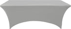 115 2-Pack 8ft Spandex Table Covers for Rectangle Folding Tables - Washable Elastic Tablecloth - Ultimate Fitted Table Protector for Parties, Banquet, and Wedding