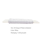 HAHIYO 26Gauge White Metal Floral Wire - 3 Rolls, 115 Yards (345 Feet) - Flexible Paddle Wire for Crafts, Christmas Wreaths, Tree & Flower Arrangement