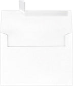 LUXPaper A7 Invitation Envelopes | Peel & Press | 5 1/4" x 7 1/4" | White Linen | 80lb. Text | 50 Qty