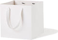 White Paper Gift Bag 12 in Large Paper Gift Box Square Bottom Kraft Paper Bags with Handles for Wedding Baby Shower Birthday Party (White, 12 x 12 x 12 in, 10 CT)