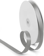 5/8 Inch 100 Yards Satin Ribbon Silver, Solid Color Fabric Ribbon for Gift Wrapping, Wedding, Polyester Gift Ribbon for Birthday Party Decoration, Craft, Hair, Floral, Sewing