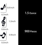 Confetti Musical Notes Confetti Black Musical Clef Cutout for Music Party Reception Birthday Wedding Engagement Baby Shower Party Decoration Supplies 3 style(Music)