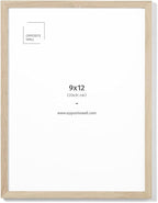 Opposite Wall - 9x12 in - Natural Solid Oak Wood Picture Frame - Lightweight, Versatile & Shatterproof - Wall Hanging Poster or Photo Frame - Wall Decor for Office, Gallery & Home