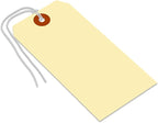 SmartSign Blank Shipping Tags with Pre-Attached Loop Strings, Size-6, Pack of 1000, 10pt Thick Manila Cardstock Tag, 5.25 x 2.625 inch Paper Hang Tags with Reinforced Fiber Patch