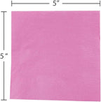 JAM PAPER Small Beverage Napkins - 5 x 5 - Pink - 50/Pack