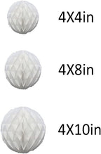 12pcs Party Honeycomb Balls Decorations 4'' 8'' 10'' Honeycomb Ball Flower Tissue Pom Poms Flower Balls Hanging Flower Balls for Baby Shower Birthday Wedding Nursery Wall Decor(4'' 8'' 10'' White)