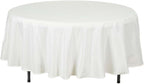 Efavormart Round Tablecloth, 108 Inch Stain & Wrinkle Resistant Washable Table Cloth, Decorative Polyester Fabric Table Cover for Banquet, Wedding, Dining- Ivory