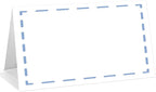 25 Pack Blue Lines Place Cards, Editable Name Cards for Table Setting, Tent Cards Food Label for Dinner Party, Bridal Shower, Wedding, Baby Shower and Events -T17