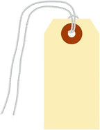 SmartSign Blank Shipping Tags with Pre-attached Loop Strings, Size-2, Pack of 1000, 10pt thick Manila Cardstock Tag, 3.25 x 1.625 inch Paper Hang Tags with Reinforced Fiber Patch