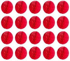 20pcs Honeycomb Flower Balls - Red Tissue Paper Decoration for Birthday, Wedding & Home (6inch)