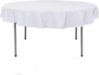 Efavormart Round Tablecloth, 70 Inch Stain & Wrinkle Resistant Washable Table Cloth, Decorative Polyester Fabric Table Cover for Banquet, Wedding, Dining- White