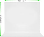 8X10 FT White Backdrop, 100% Polyester Photography Background Curtain Screen, Foldable White Screen Washable for Professional Photoshoot Portraits Party Video Studio