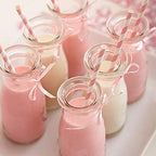 Pink and White Striped Paper Drinking Straws, Cute Pink Girls Shower Straw, Princess Straws, Pastel Stripes Straw for Party Suppliers - Pack of 100