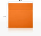 LUXPaper Square Invitation Envelopes | Peel & Press | 6 1/2" x 6 1/2" | Mandarin Orange | 80lb. Text | 50 Qty