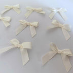 50pcs 1-1/2" Mini Satin Ribbon Bows Without Twist Ties for Crafts Gift Wrapping Packing Christmas Decoration (1.5"-Ivory)