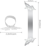 150PCS Butterfly Napkin Rings for Luxury Banquet Style, Reusable Paper Napkin Holders for Wedding Banquet Dinner Table Decor, and Catering Party Services (Silver)