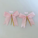 50pcs 3.5" Double Face Satin Pink Bows with Twist Ties Bows Wine Bows Tie with Fish Tail Cutting (Pink)