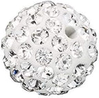 100pcs Adabele Grade A Suncatcher Crystal Rhinestone Pave Loose Beads 8mm Clear White Polymer Clay Disco Ball Spacers Compatible with Shamballa All Craft Jewelry Making DB8-1