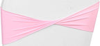 VDS Pack of 50 PCS | Pink | Spandex Chair Sashes Bows Without Buckle | Stretch Elastic Banquet Universal Folding Chair Band Tie with for Wedding Party Conference Celebration Event Decoration