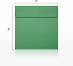 LUXPaper Square Invitation Envelopes | Peel & Press | 5" x 5" | Holiday Green | 80lb. Text | 50 Qty