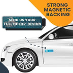 Magnet Me Up Custom 10x3 Inch Rectangle Magnet, Customizable for Businesses, Advertising, Personal Use, Gifts, Choose Your Text, Upload Image, Magnetic Vinyl for Vehicles and Any Magnetic Surface
