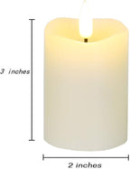 Eywamage Timer Flameless Votive Candles 2 inch x 3 inch , Flickering Small LED Pillar Candles Batteries Included, Ivory Christmas Home Decor 6 Pack with 5 hours timer