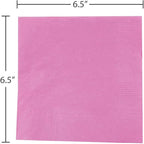 JAM PAPER Medium Lunch Napkins - 6 1/2 x 6 1/2 - Fuchsia Pink - 50/Pack