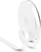 5/8 Inch 100 Yards White Ribbon, Fabric White Stain Ribbon for Gift Wrapping, Wedding and Birthday Party Decoration, Valentine's Day, Craft, Flower Bouquet, Sewing